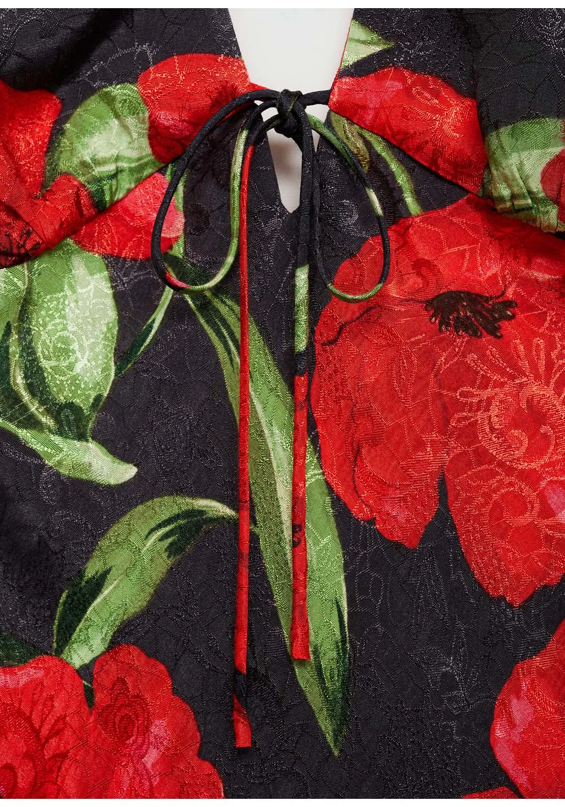 Halter neck floral dress - Black