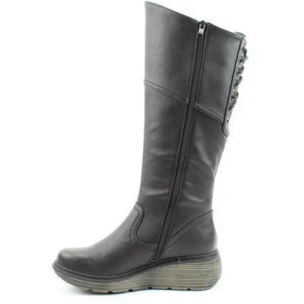 Heavenly Feet Long Boot with zip Ohio BLACK