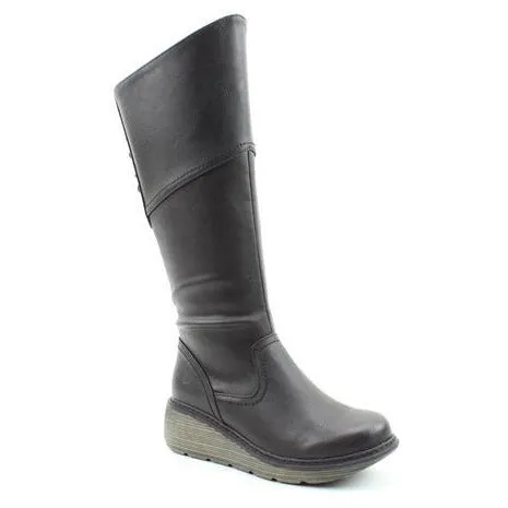 Heavenly Feet Long Boot with zip Ohio BLACK