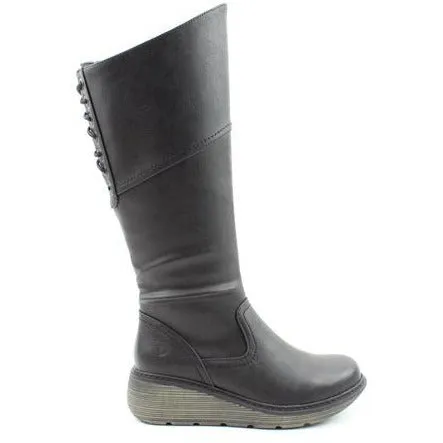Heavenly Feet Long Boot with zip Ohio BLACK