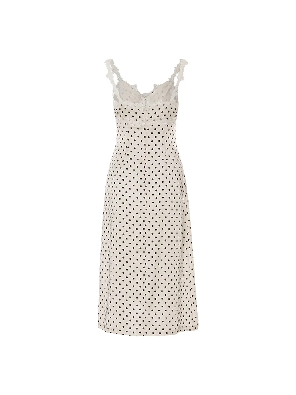 Lace dot midi dress