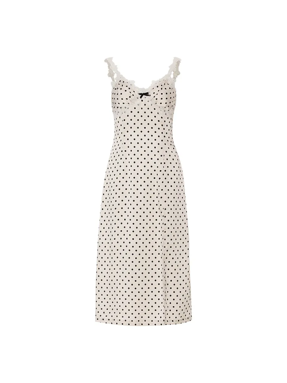 Lace dot midi dress