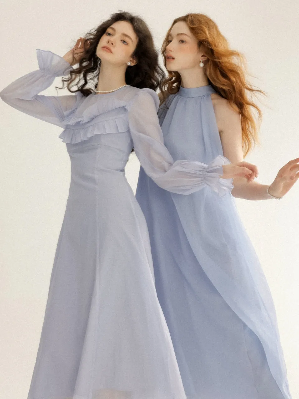 Lake ruffle long dress