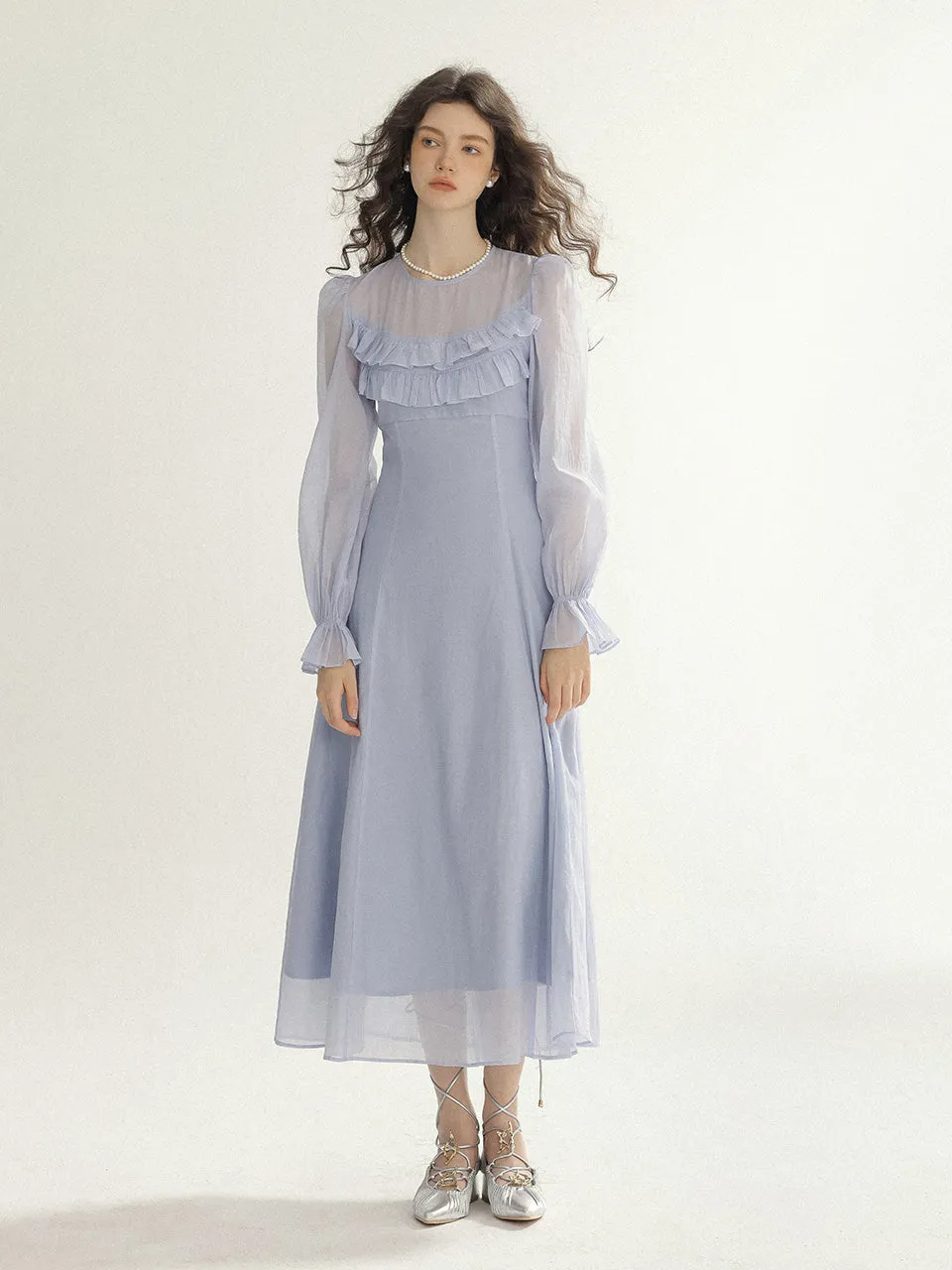Lake ruffle long dress