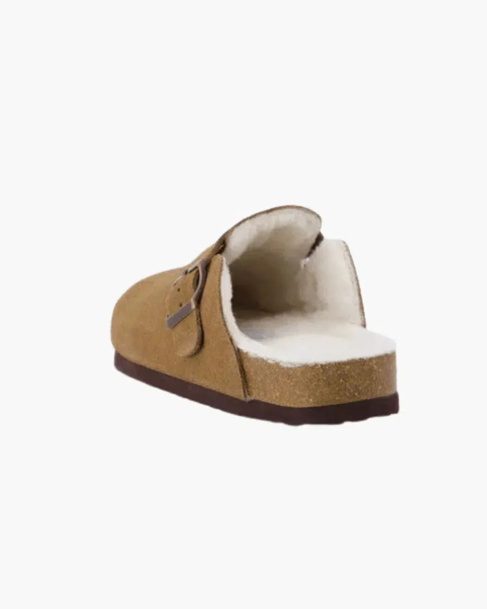 Liria – Faux fur-lined – Suede clogs