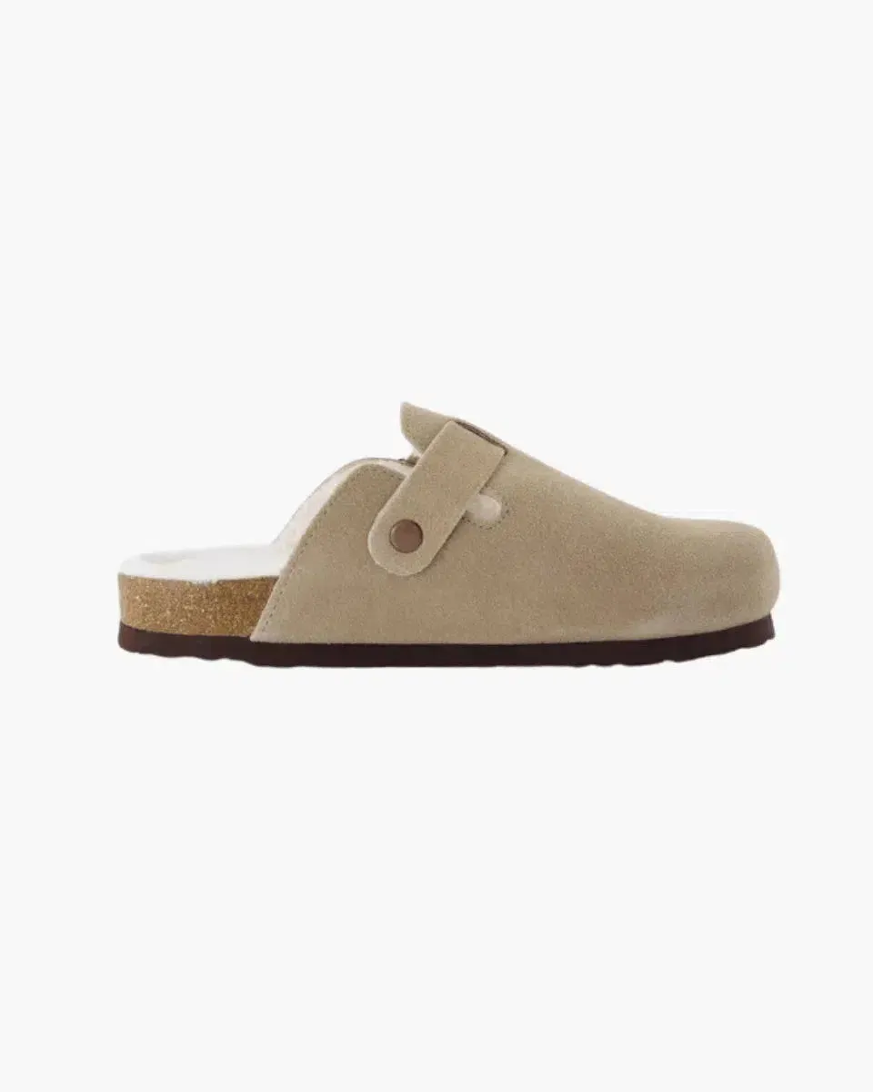 Liria – Faux fur-lined – Suede clogs
