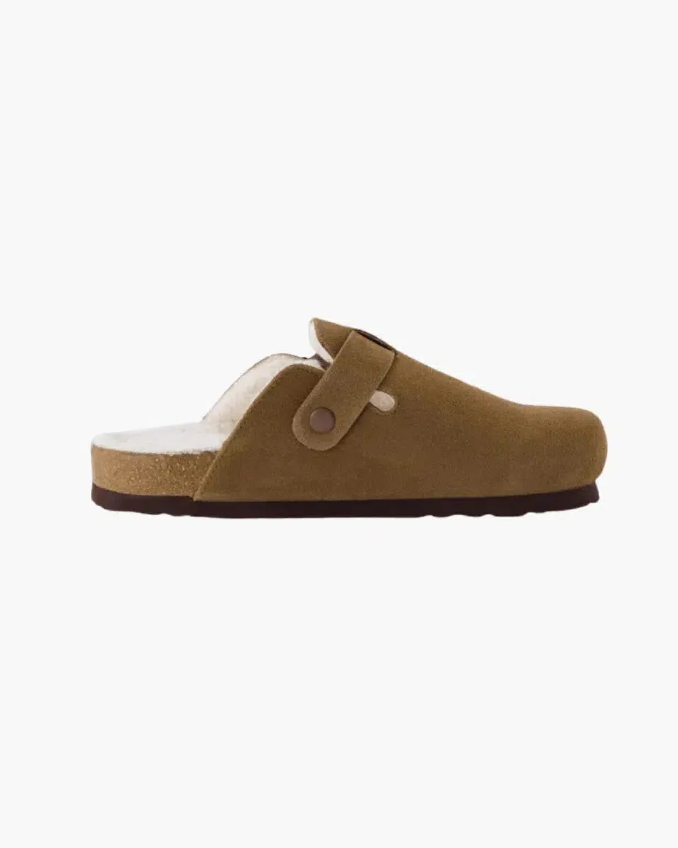 Liria – Faux fur-lined – Suede clogs