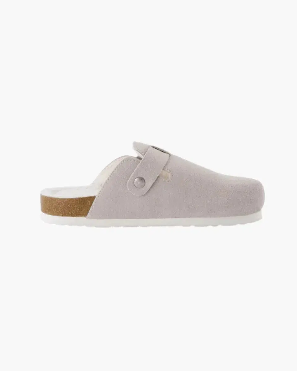 Liria – Faux fur-lined – Suede clogs