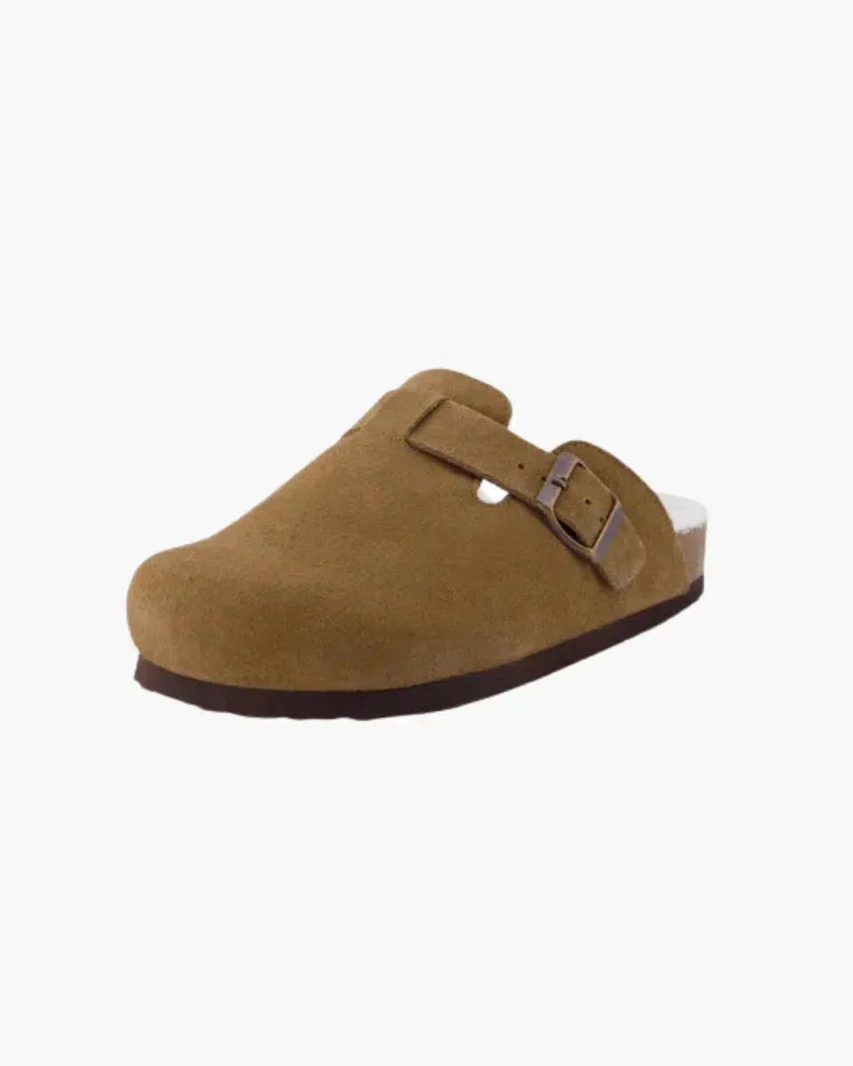 Liria – Faux fur-lined – Suede clogs