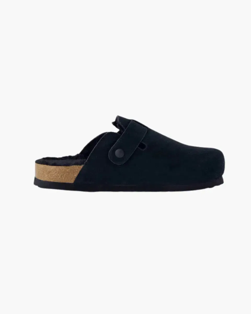 Liria – Faux fur-lined – Suede clogs