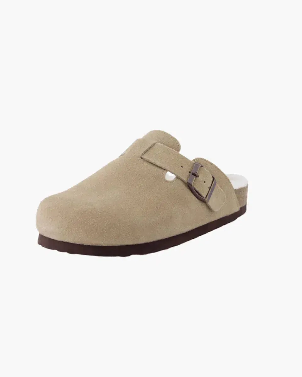 Liria – Faux fur-lined – Suede clogs