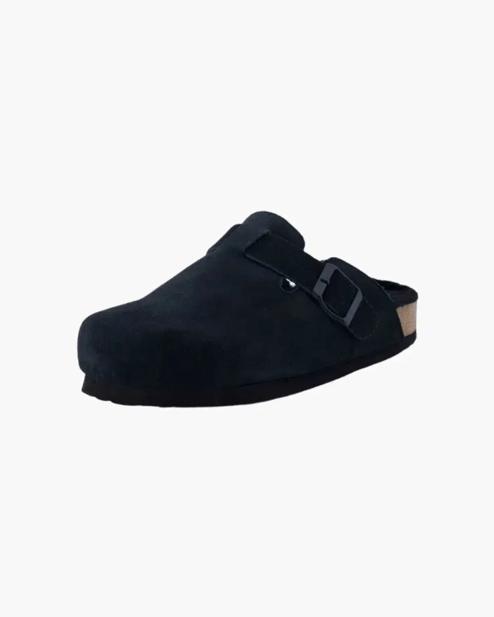 Liria – Faux fur-lined – Suede clogs