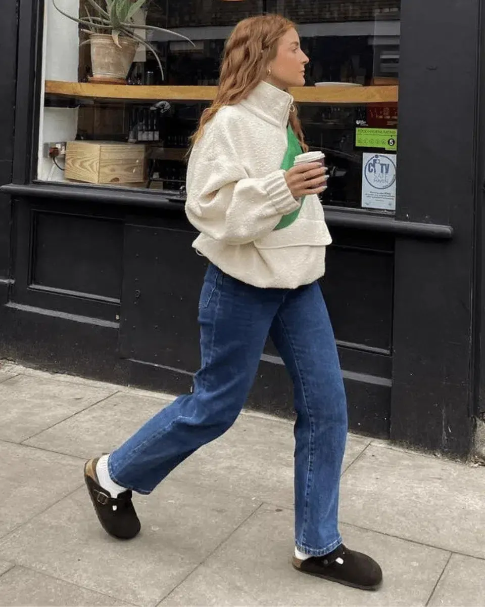 Liria – Faux fur-lined – Suede clogs