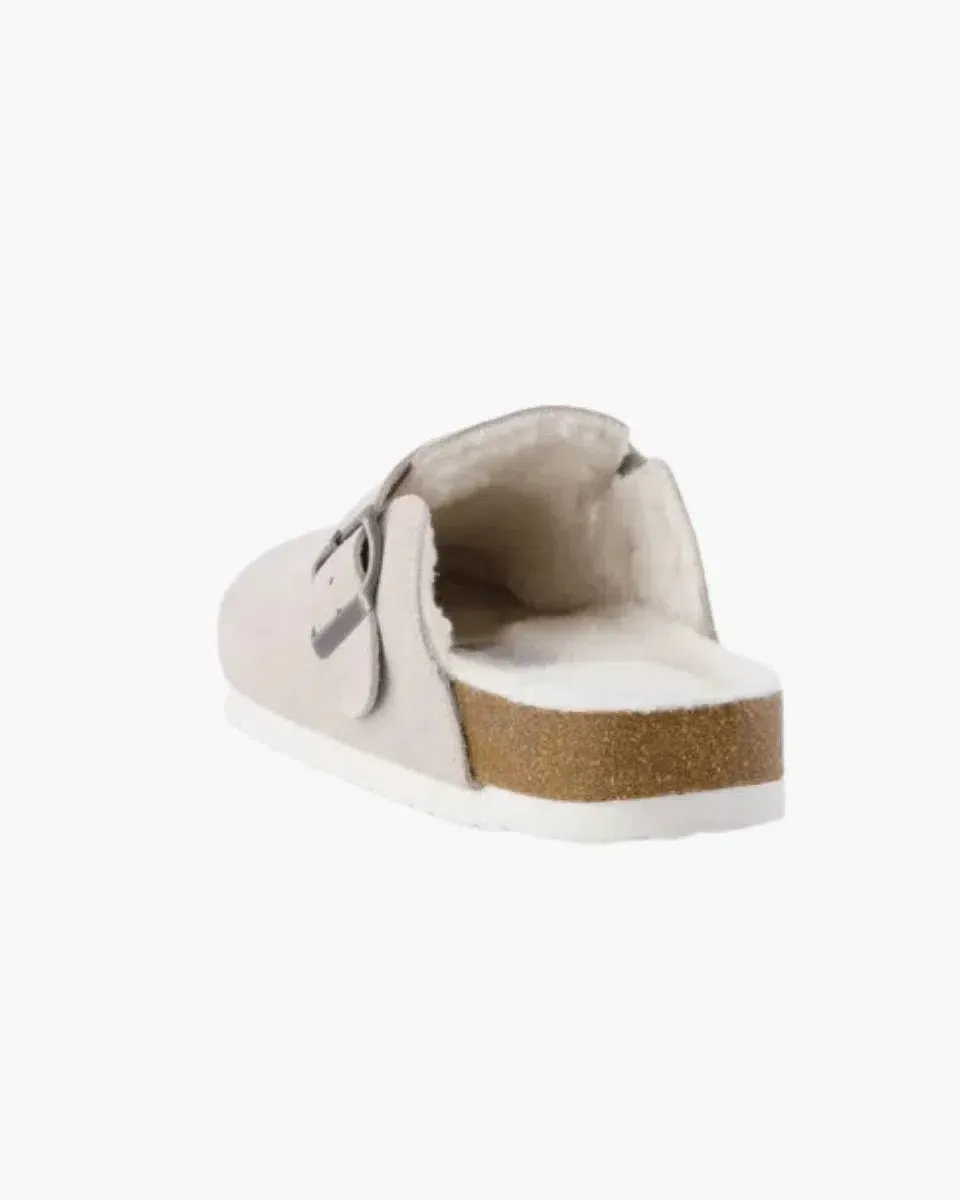 Liria – Faux fur-lined – Suede clogs