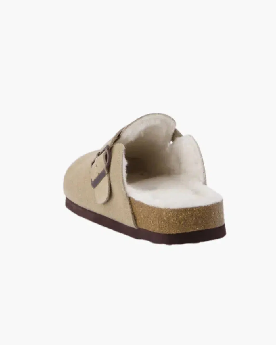 Liria – Faux fur-lined – Suede clogs