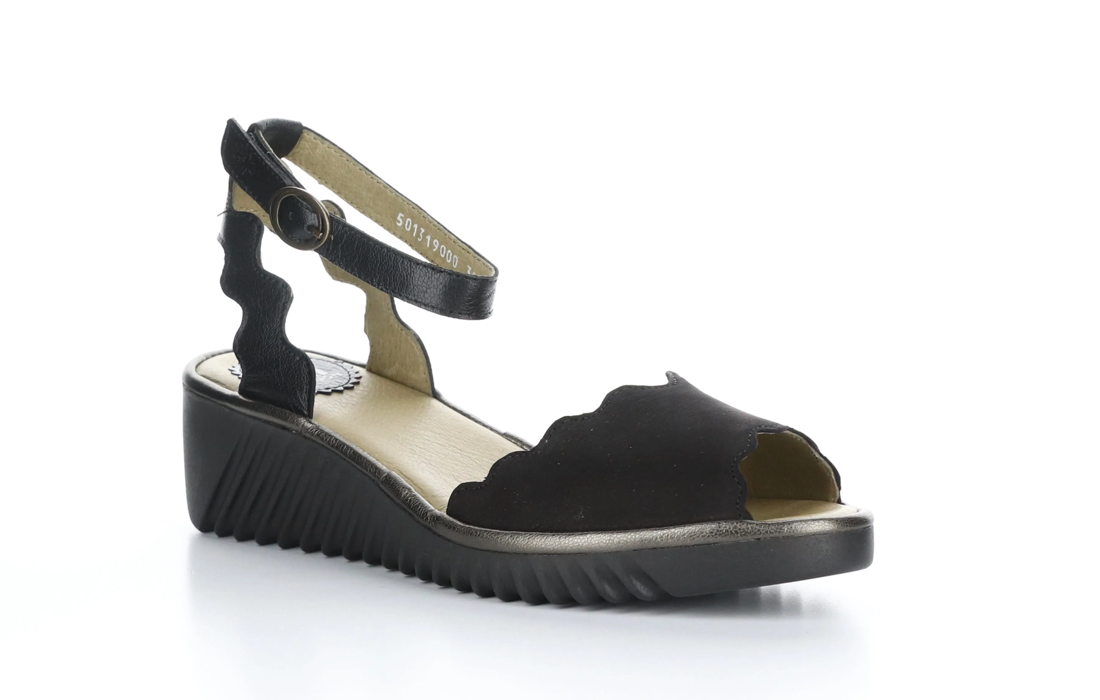 LUME319FLY Cupido/Mousse/Idra  Black/Black/Bronze Ankle Strap Sandals