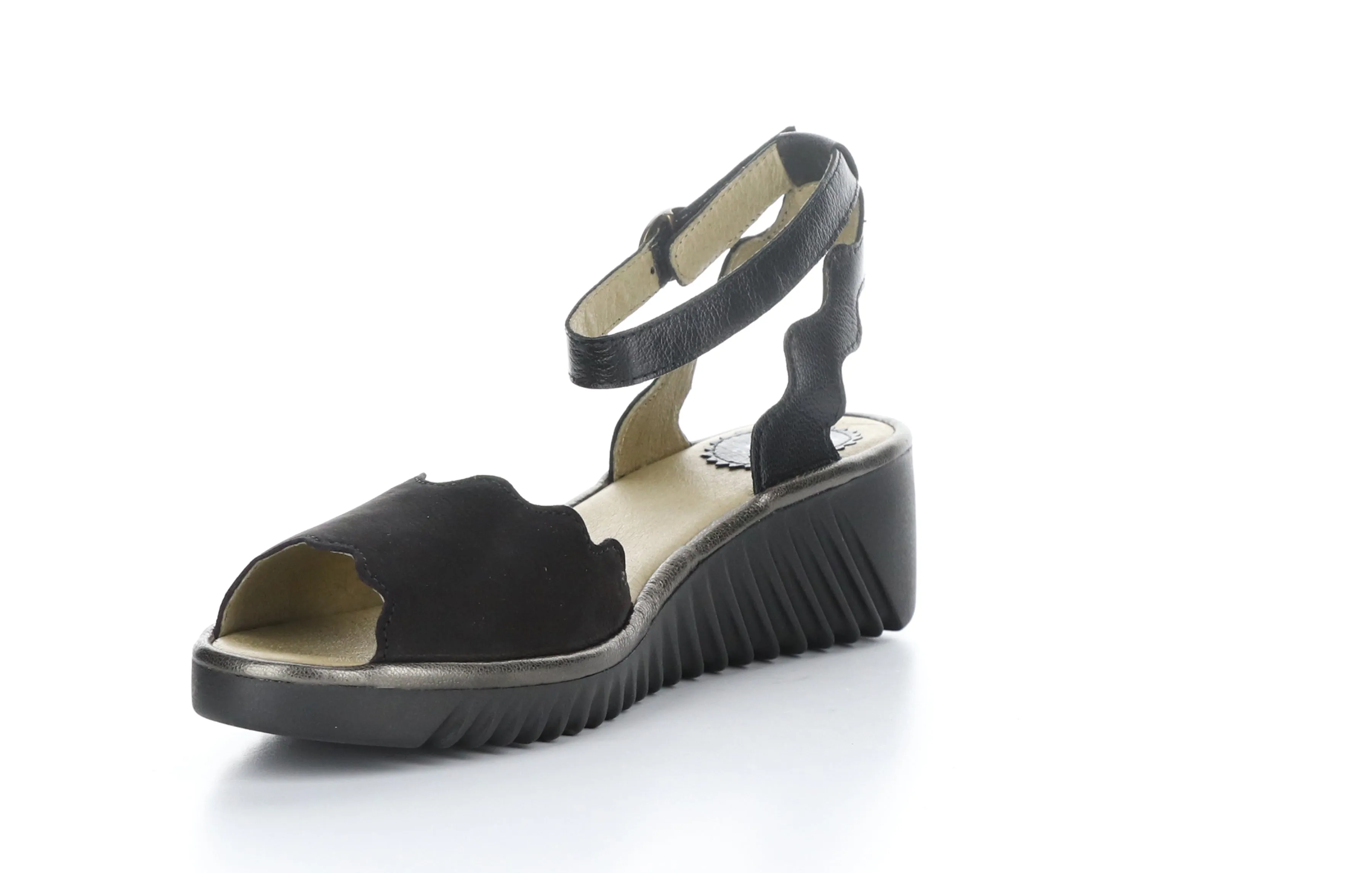 LUME319FLY Cupido/Mousse/Idra  Black/Black/Bronze Ankle Strap Sandals