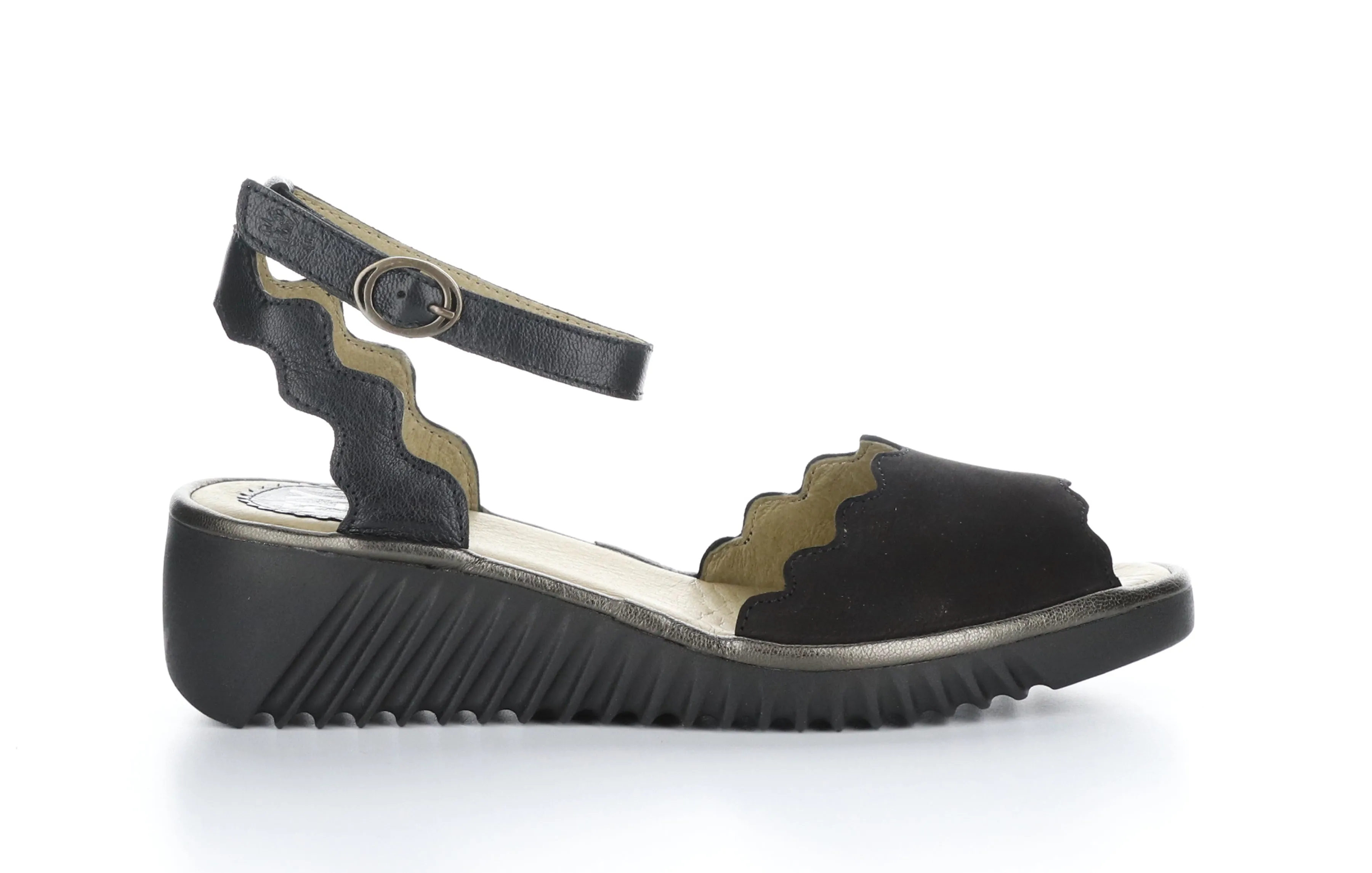 LUME319FLY Cupido/Mousse/Idra  Black/Black/Bronze Ankle Strap Sandals