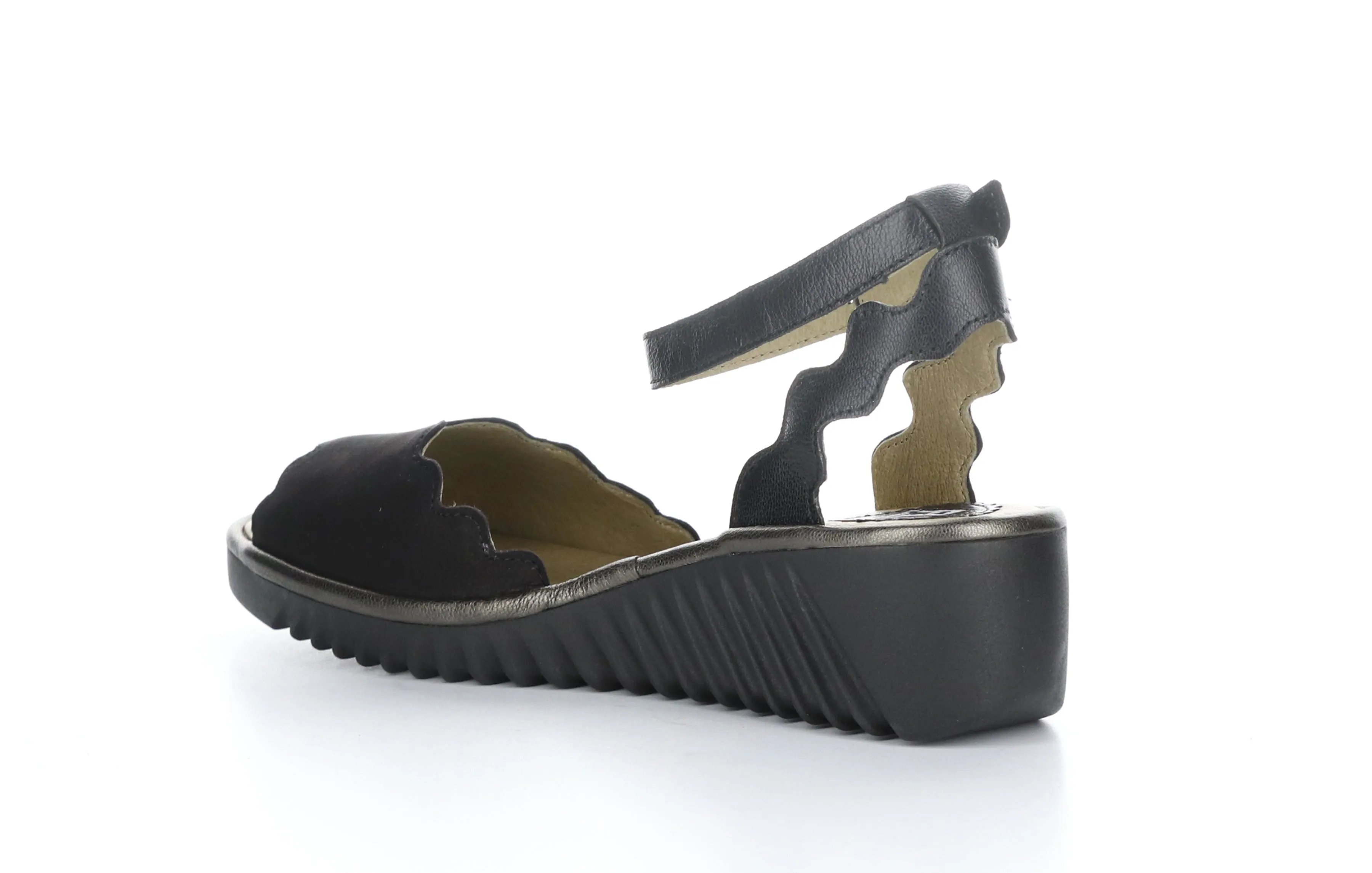 LUME319FLY Cupido/Mousse/Idra  Black/Black/Bronze Ankle Strap Sandals