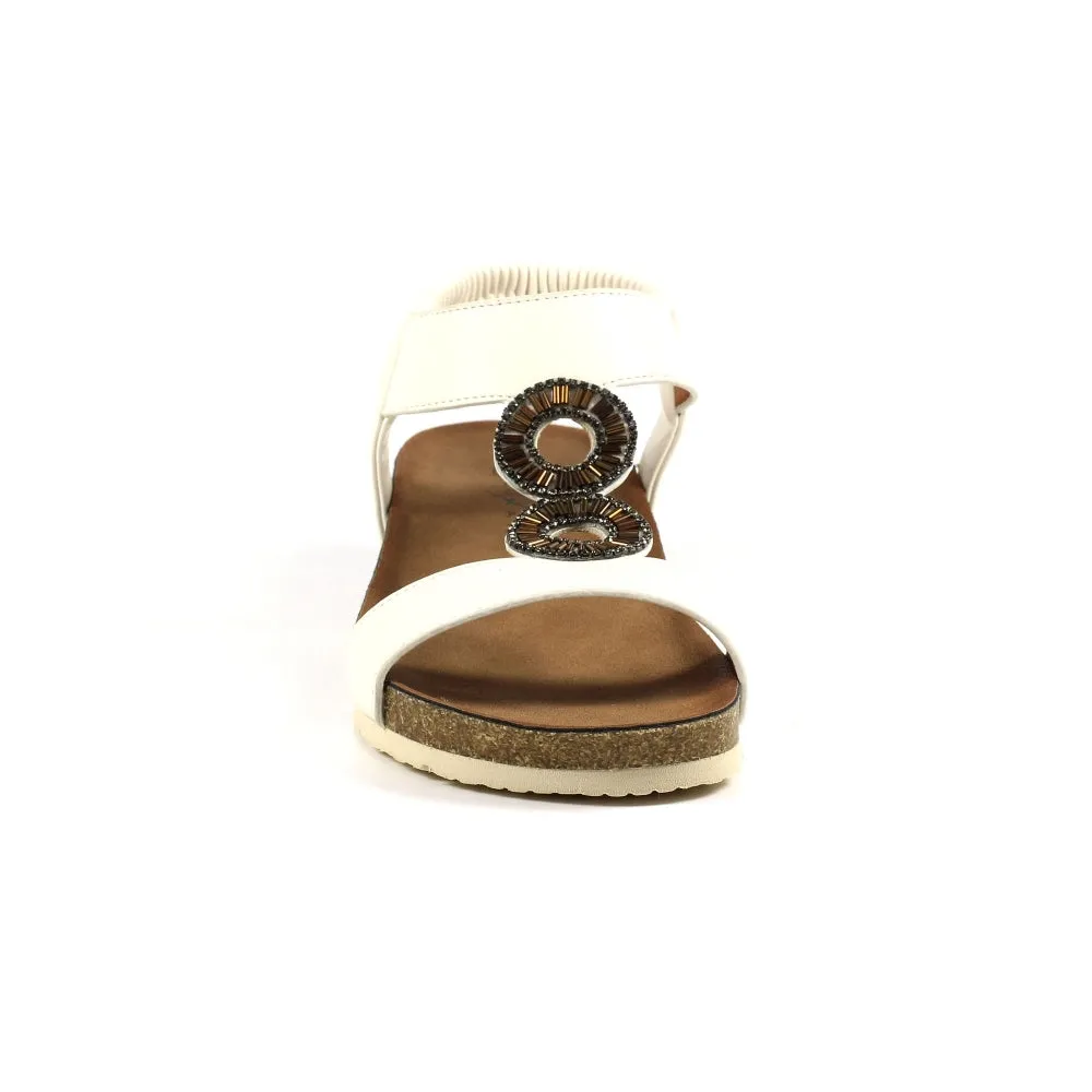 Lunar Women's JLH359 Barwell Wedge Sandals White