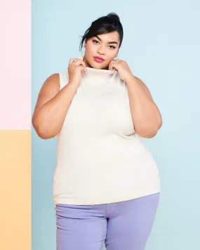 May Sleeveless Turtleneck | Ivory
