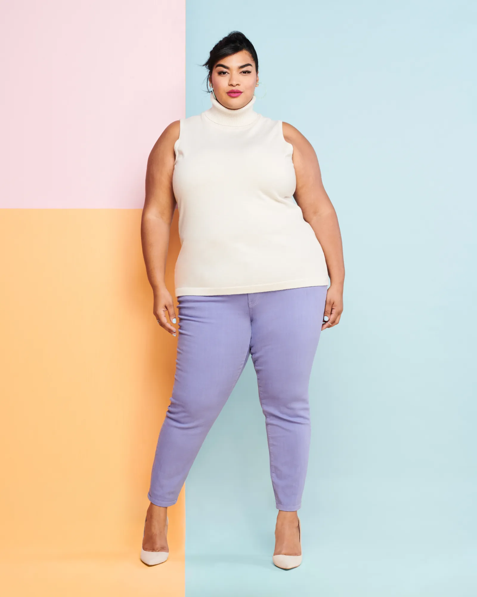 May Sleeveless Turtleneck | Ivory