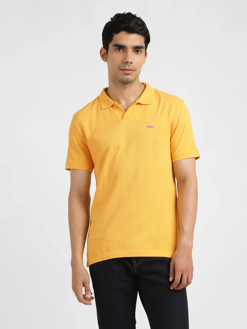 Men's Solid Polo Collar T-Shirt