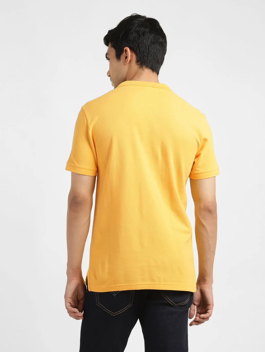 Men's Solid Polo Collar T-Shirt