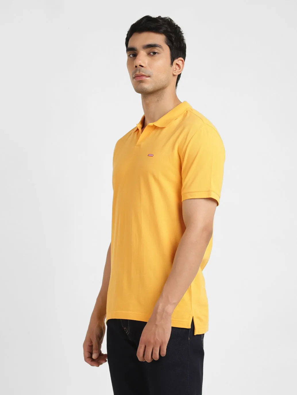 Men's Solid Polo Collar T-Shirt