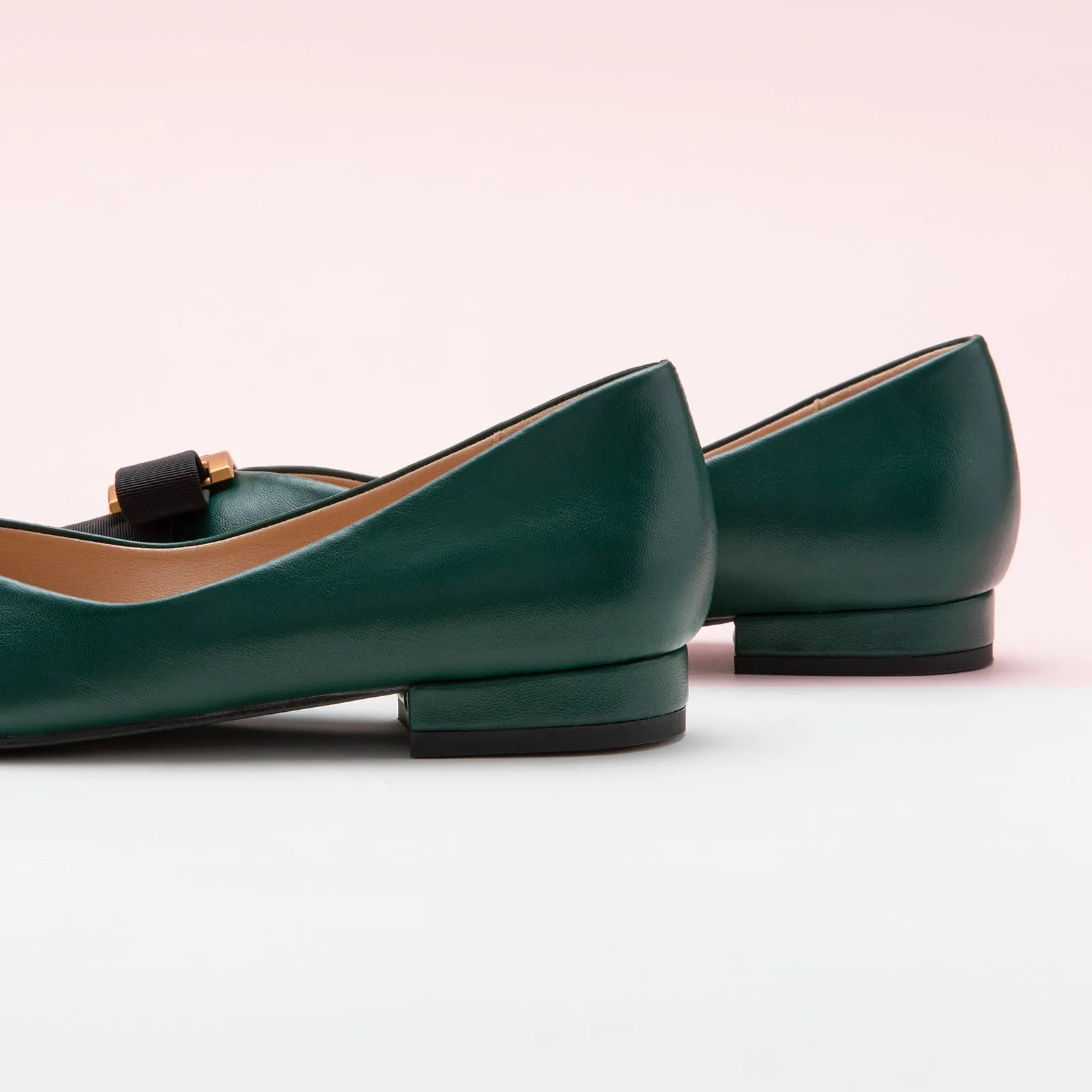 Metal Tie Flats (Aida) Dark Green