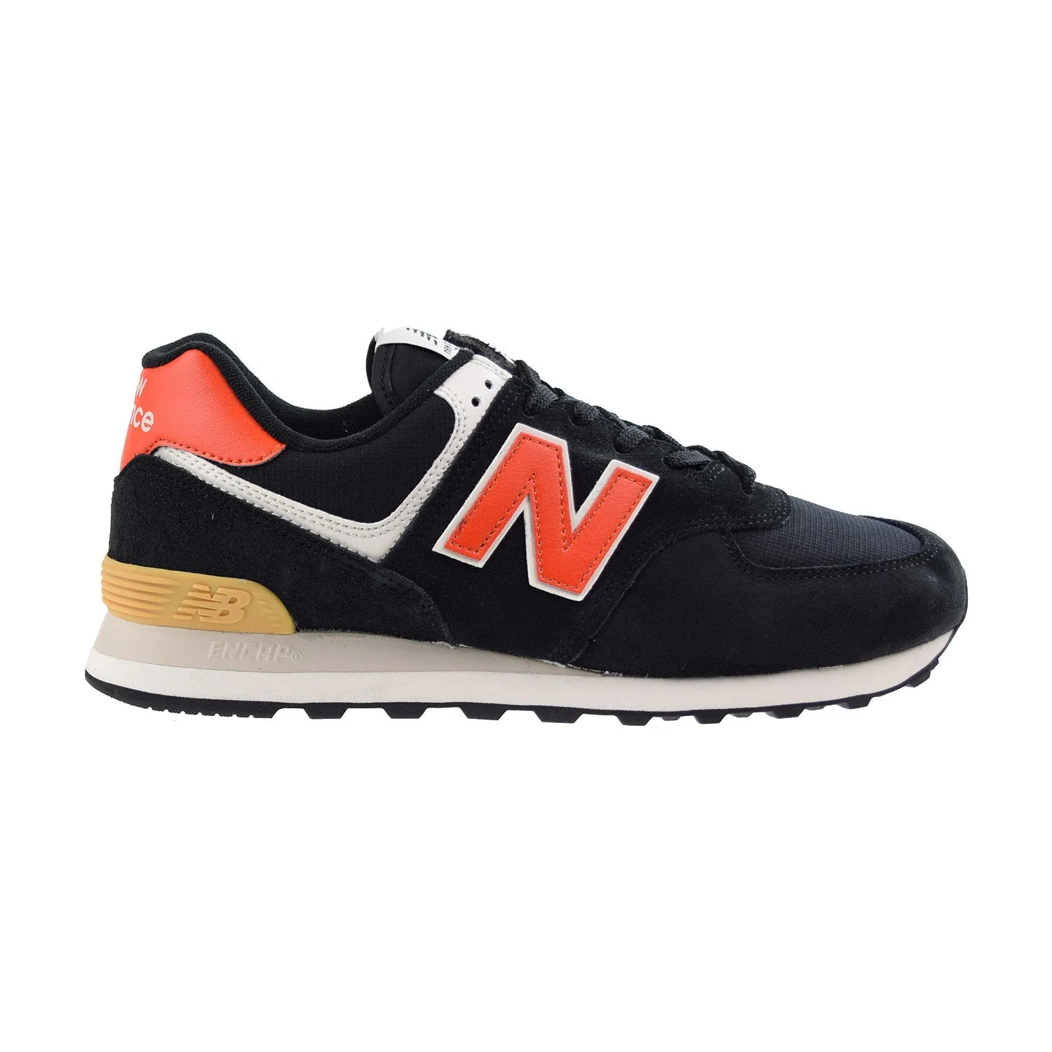 New Balance 574 (Xtra Wide4E) Men's Shoes Black-Orange