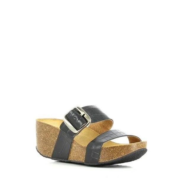 Plakton 273004 Black Crocodile Wedges
