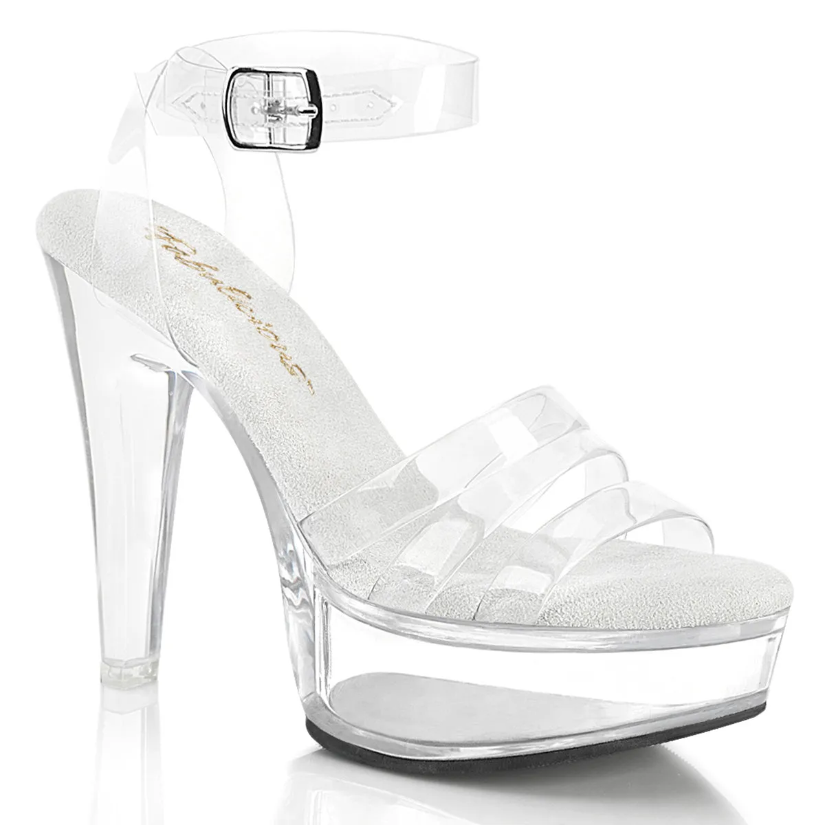 Pleaser Martini-505 Triple Jelly Band Ankle Strap Sandal