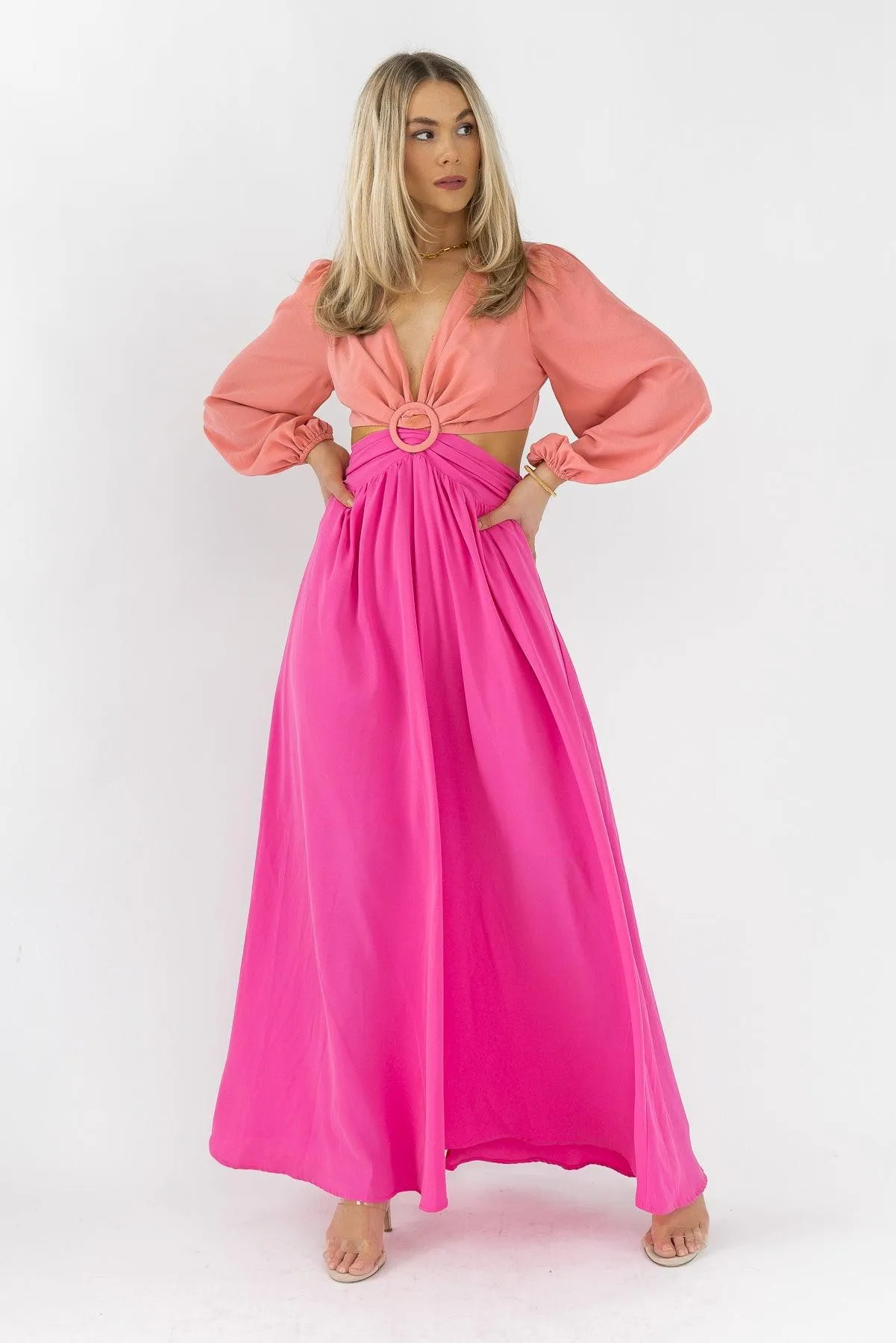 Sienna Peach Pink Maxi Dress - Final Sale
