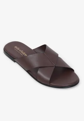 Splendora Faux Crossover Sandals - Dark Brown