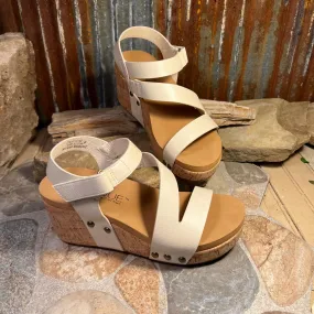 Spring Fling Cream Wedge/Sandal