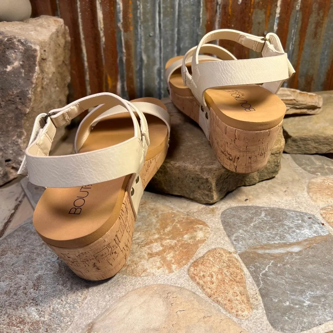 Spring Fling Cream Wedge/Sandal