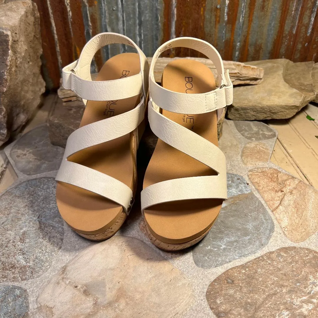 Spring Fling Cream Wedge/Sandal