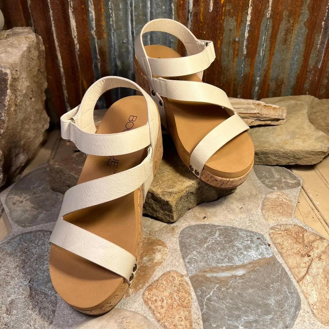 Spring Fling Cream Wedge/Sandal