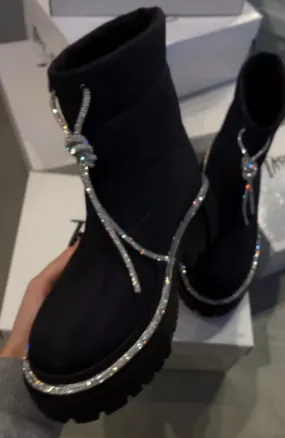 Stylish Glitter Ankle Boots