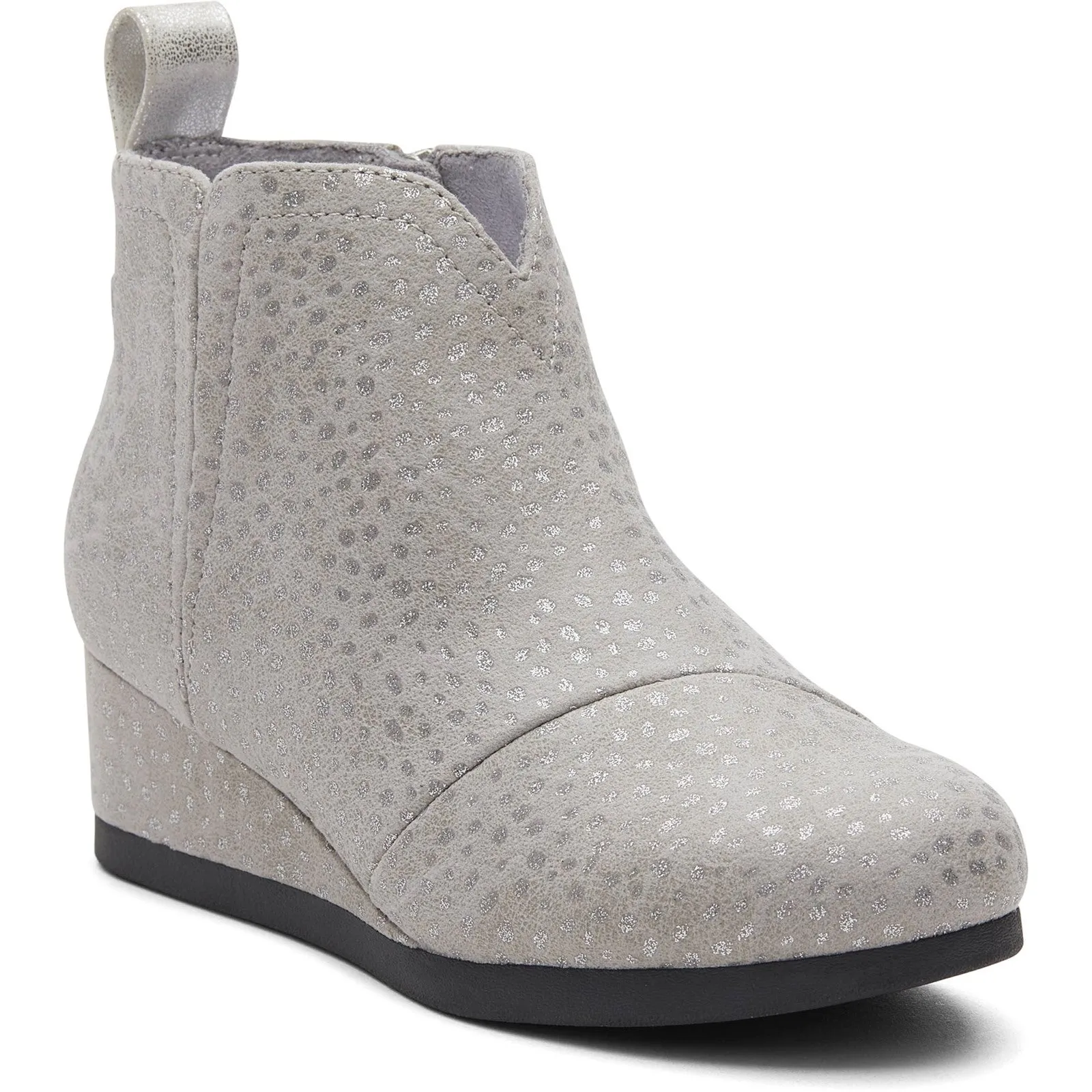 Toms Youth's Grey Foil Dot Microfiber Clare Boots