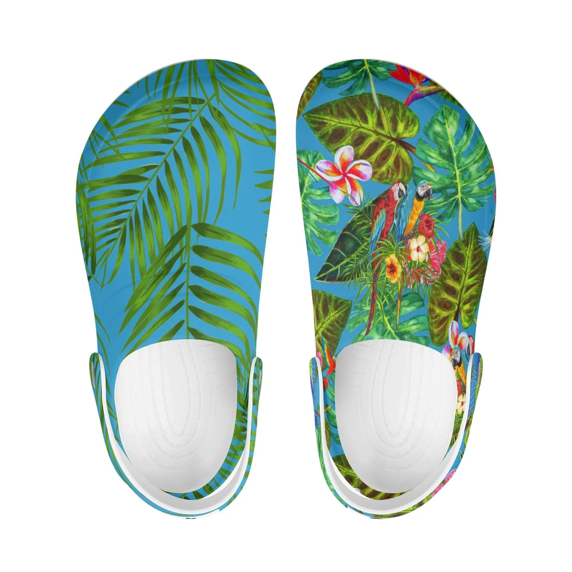 Treadz Nursing Slide On Mismatched Clogs - Tropicana