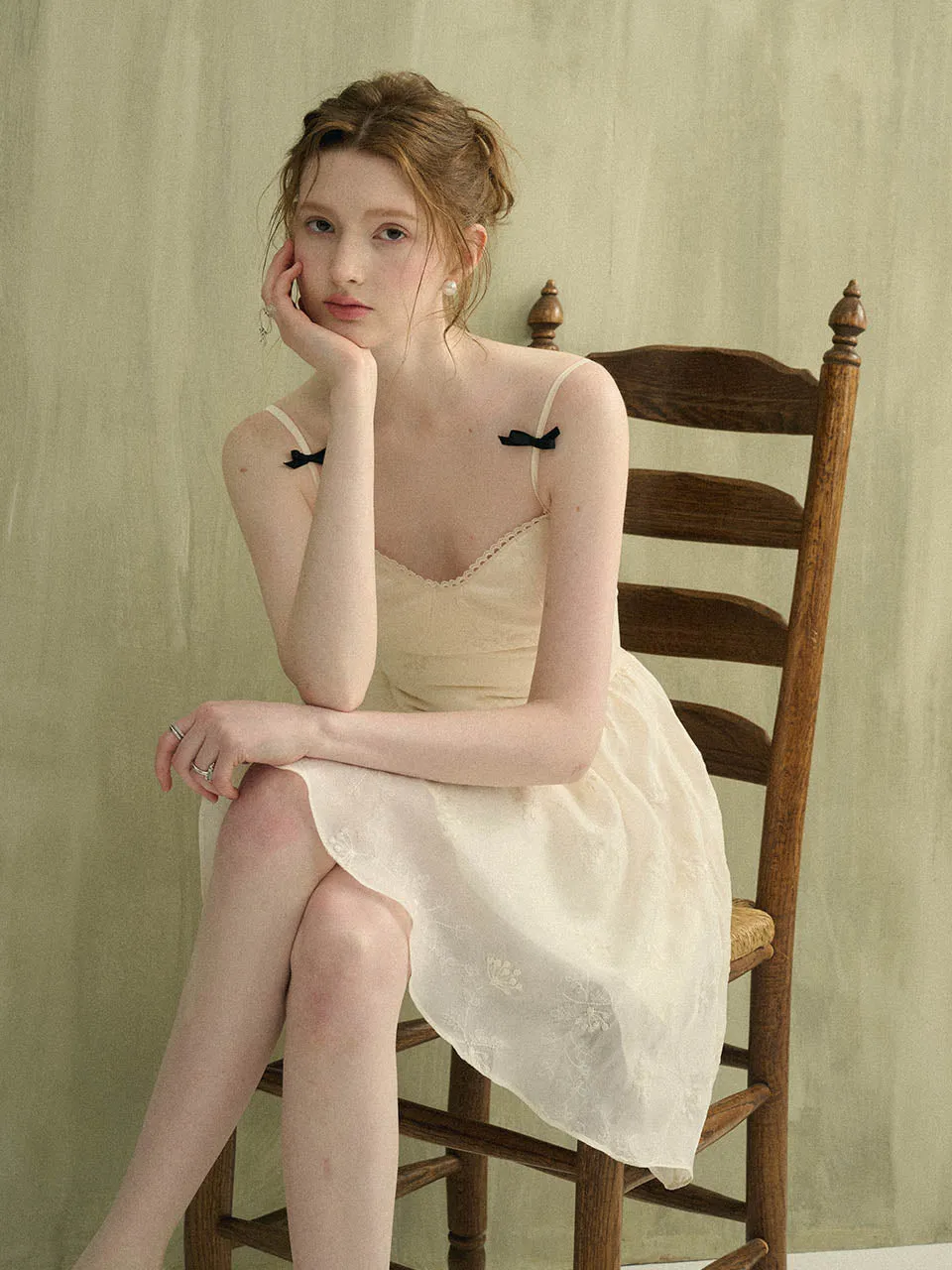 Twin ribbon mini dress