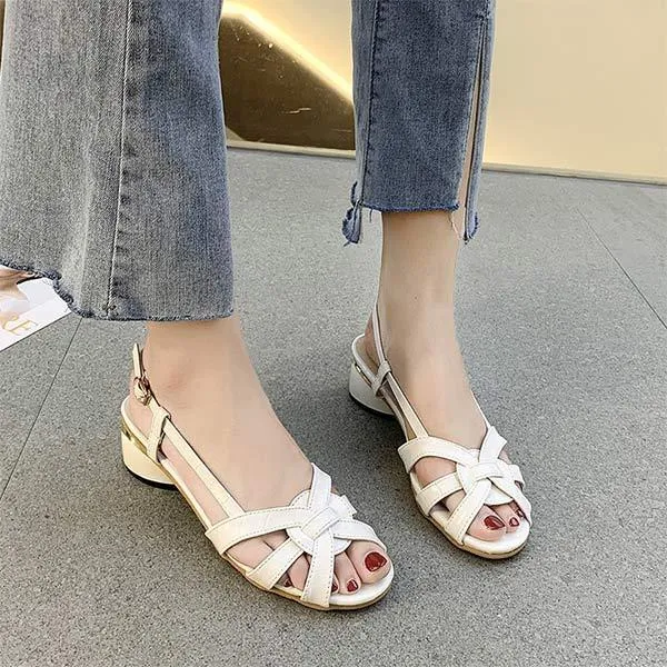 Women's Chunky Heel Peep Toe Sandals 31741880C