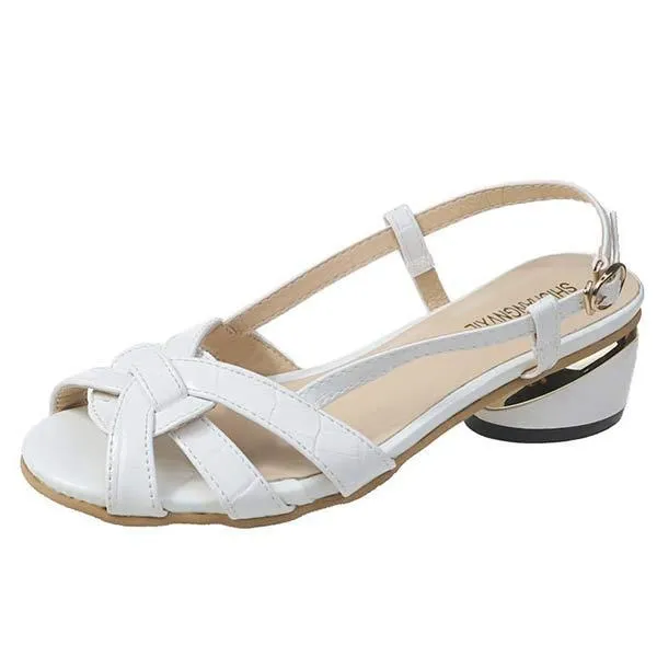 Women's Chunky Heel Peep Toe Sandals 31741880C