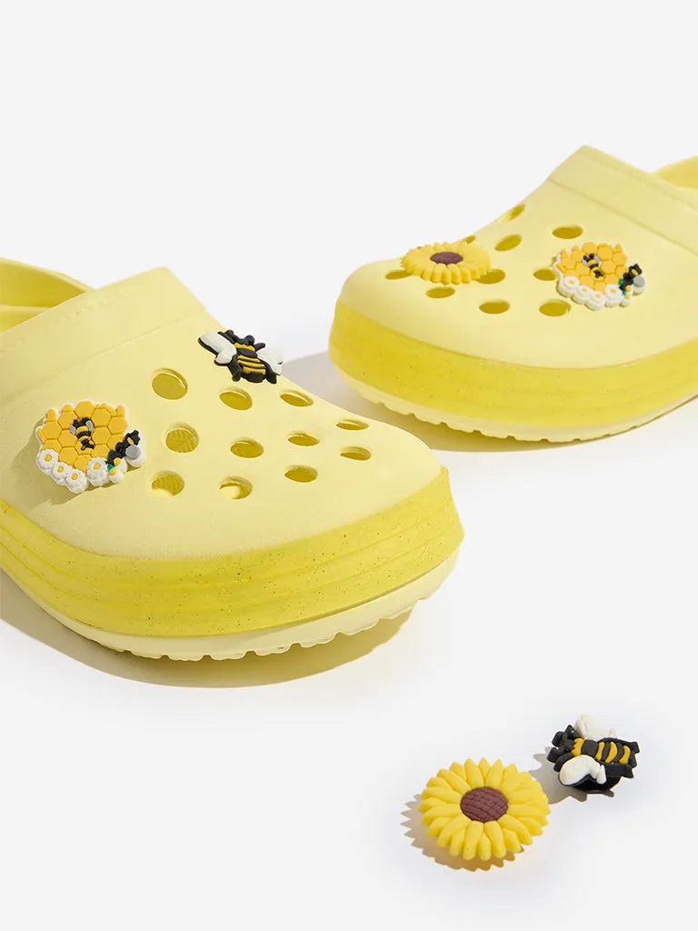 Yellow Yellow Applique-Detailed Clog